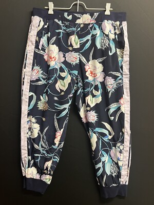 SOHO NY&C Womens Sz L Navy Floral  Pants Jogger Casual NWOT