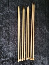 Lot of Bamboo Knitting Needles Boye Clover Sz 11, 10 1/2, 10, 8