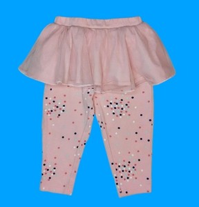 Pink Polka Dot Leggings With Double Layer Skater Skirt On Top 12 M Carter's 