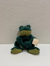 RARE Vtg 16" Russ Fleegle Large Frog 1977 Green Plush Beanie Stuffed Animal NWT