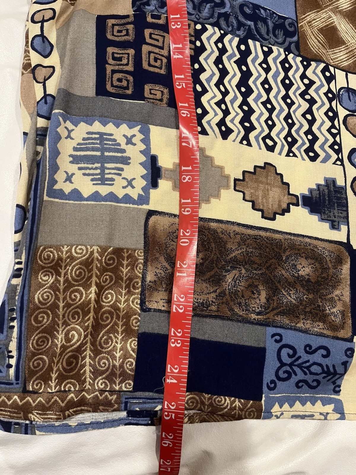 Vintage Radcliffe Geometric Patchwork Print Rayon… - image 4