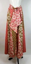 Vintage 70s Bill Atkinson Patchwork Style + SASH Maxi Long Skirt 12
