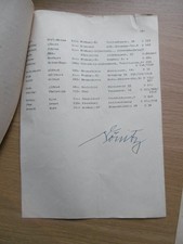 Karl Dönitz autograph signed list participants of the 5th Submariner Meeting Cuxha