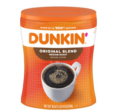 Dunkin Original Blend Medium Roast Ground Coffee, 30 oz Canister
