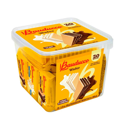 Bauducco Chocolate & Vanilla Wafer Cookies, Single Serve Crispy & Delicate Wafer
