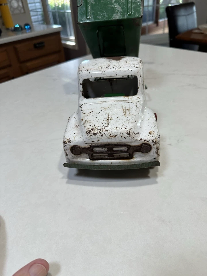 Camión de volteo de juguete de acero prensado Buddy L Scoop N de colección años 50-60 verde Foto 4 de 4