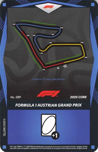 Formula 1 Austrian Grand Prix 2025 Uno Elite Core Edition Formula 1 - Blue #089