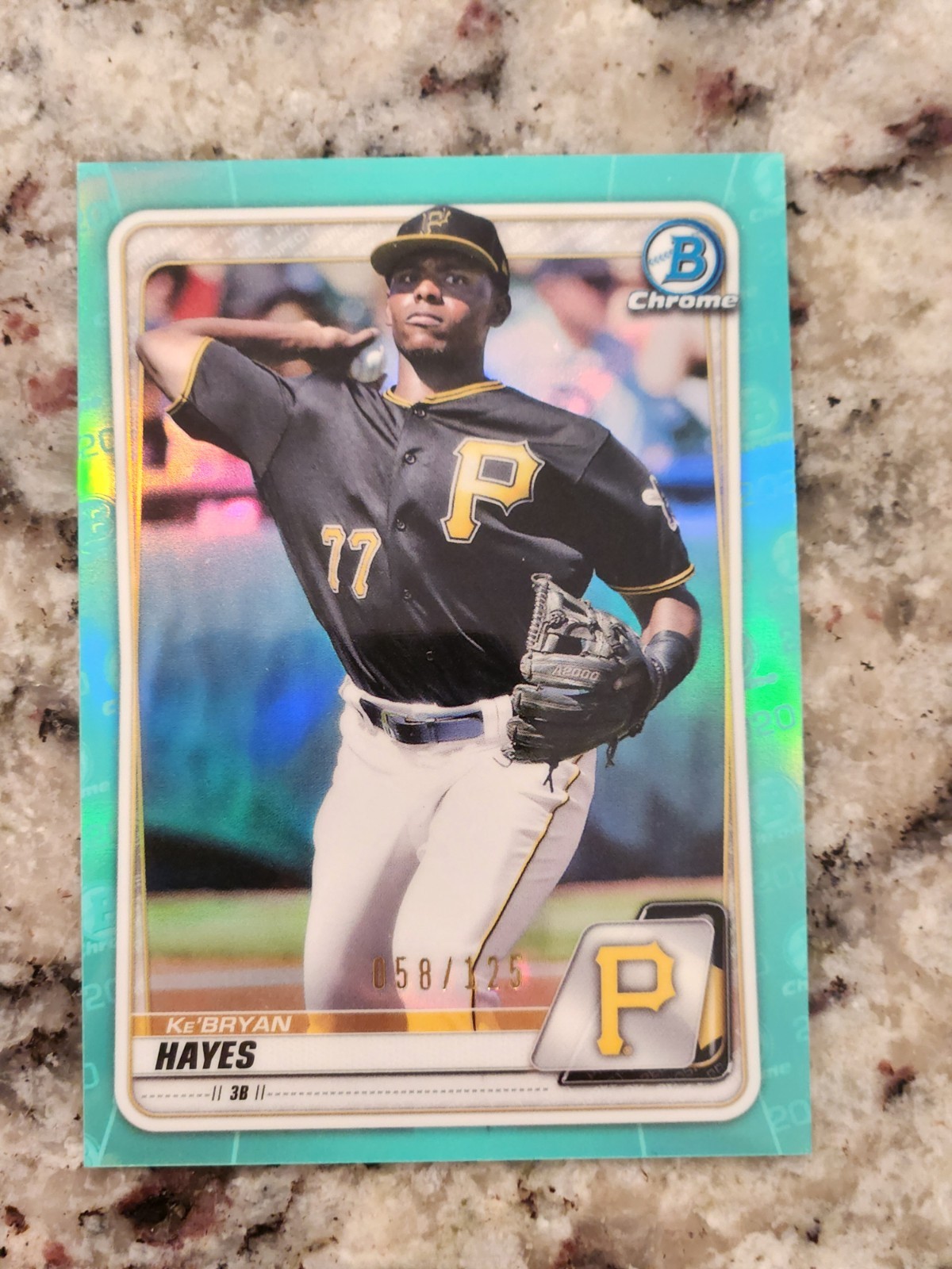 2020 Bowman Chrome Prospects Aqua Refractor /125 Ke'Bryan Hayes #BCP-67