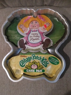 Wilton Aluminum Cake Pan 1984 Happy Birthday Cabbage Patch Kids Doll Vintage