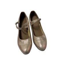 Character Dance Shoes Mary Jane Low Heel Ballroom Theater Metallic Champagne 6  7