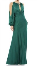 Mac Duggal Cold-Shoulder Bishop Sleeve Keyhole Neck Dress Size 4