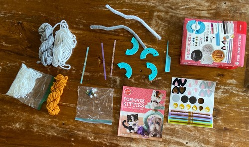 Pom Pom Kitties incomplete craft kit (or for replacement parts) see photos