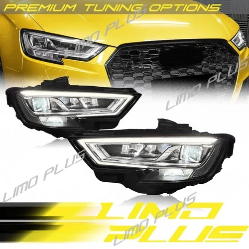 2x LED Headlights Assembly for Audi A3 S3 2017-2020 (HID Upgrade to LED）