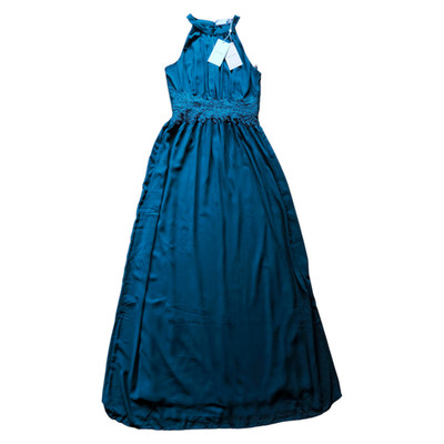Vila Women's Vimilina Halterneck Maxi Dress Size 34 Green Lace Details NEW