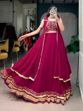 Women Designer Lehenga Choli Gamthi Work Long Jacket Wedding Reception Festival