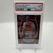 2025 Topps Tribute - Johnny Bench - Pillars Of The Game Auto Red 10/10 - PSA 9🔥