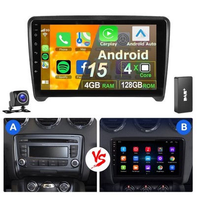 DAB+ 128G Für Audi TT 8J 2006-2014 Android15 Autoradio GPS Carplay NAVI WIFI Kam