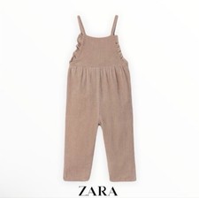 ZARA Ruffled Corduroy Tan Overalls 4-5 Years Old