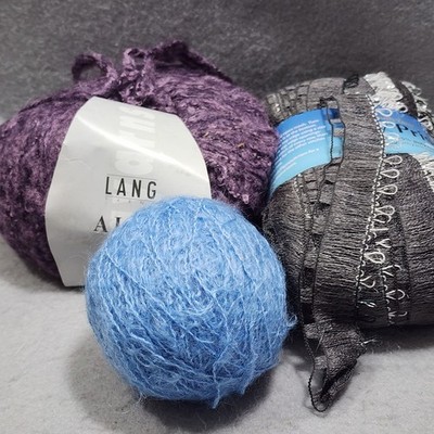 Mixed Lot Labeled Unlabeled Knitting Crocheting Yarn Ribbon Crafting Supplies
