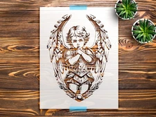 Angel Wall Stencil StencilAir Little Angel Reusable Plastic Home Decor