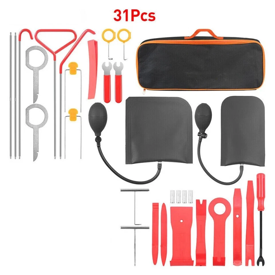 31Pc Emergency Kits Auto Tool Window-Car Door Open Unlock Lock Out Universal Kit Foto 3 de 4
