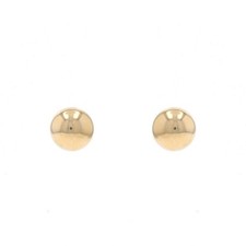 Yellow Gold Ball Stud Earrings - 14k Dots Pierced