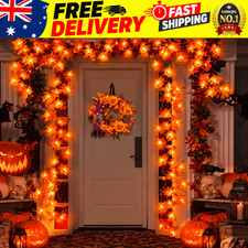Halloween LED String Lights Maple Leaf Garland Fall Home Party Decorations