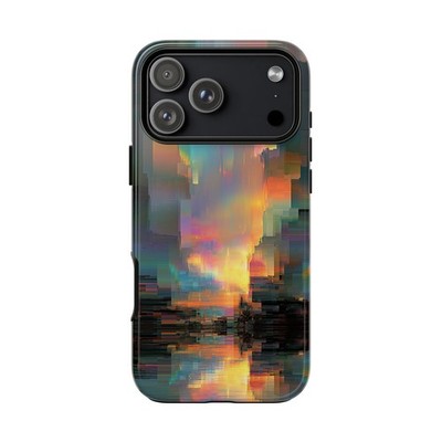 Glitch Abstract Particles | Tough Phone Case | iPhone, Galaxy, Pixel
