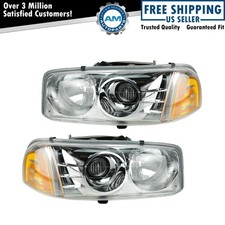 Headlight Assembly Pair Lh Rh 2pc For 2001-2006 Gmc Sierra 1500 Yukon Headlight Assembly Pair Lh Rh 2pc For 2001-2006 Gmc Sierra 1500 Yukon