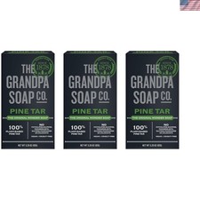 Pine Tar Soap 3-Pack - Deep Cleansing for Sensitive Skin, 9.75 Oz Total