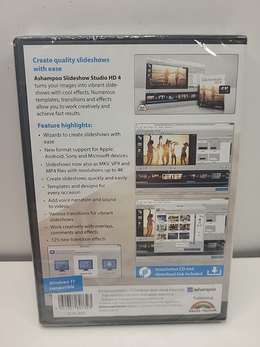 New Ashampoo HD 4 Slideshow Studio for Windows 11, 10, 8.1, 7 - Software - Picture 2 of 3