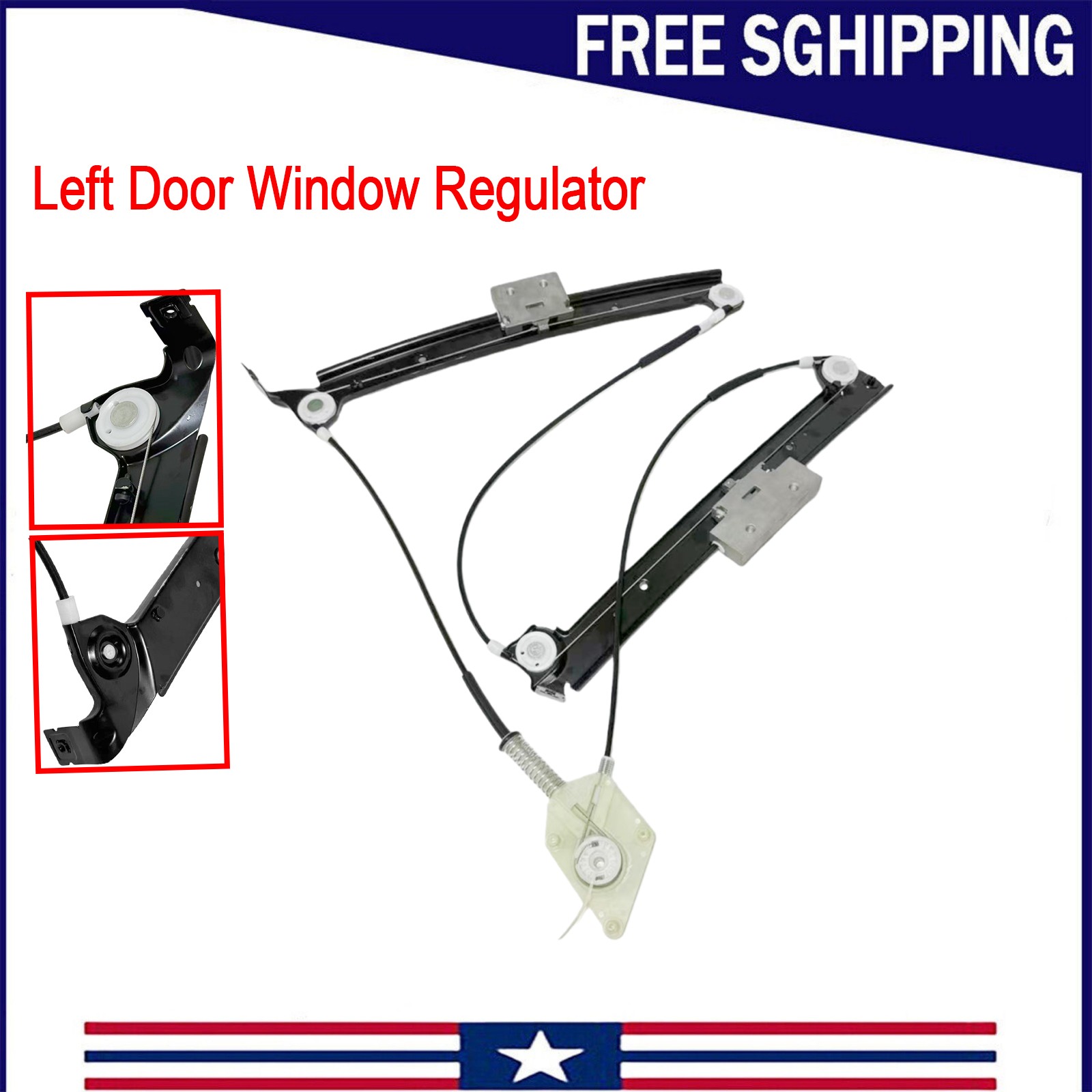 For 04-18 Bentley Continental GT GTC Front Left Door Window Regulator 3W0837401J