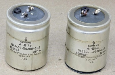 Vtg Siemens AL-ELKO B43405-S0208-Q54 2000uF 360V Capacitor Germany