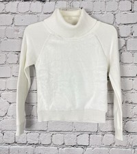 American Girl Kids Size M 10-12 Furry White Turtle-Neck Sweater