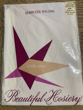 Vtg NOS Beautiful Hosiery Seamless Nylons Pantyhose Sz 9.5 Mist MCM