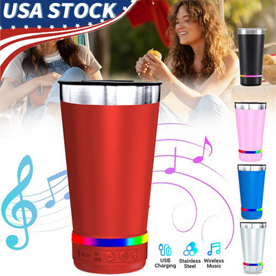 Tumbler Bluetooth Speaker Cup Stainless Steel USB TF TWS FM Gift for Music Lover