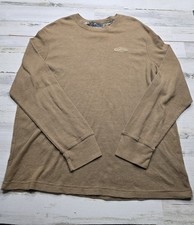 Realtree Mens 2XL Waffle Knit Thermal Long Sleeve Shirt Brown Crew Neck EUC