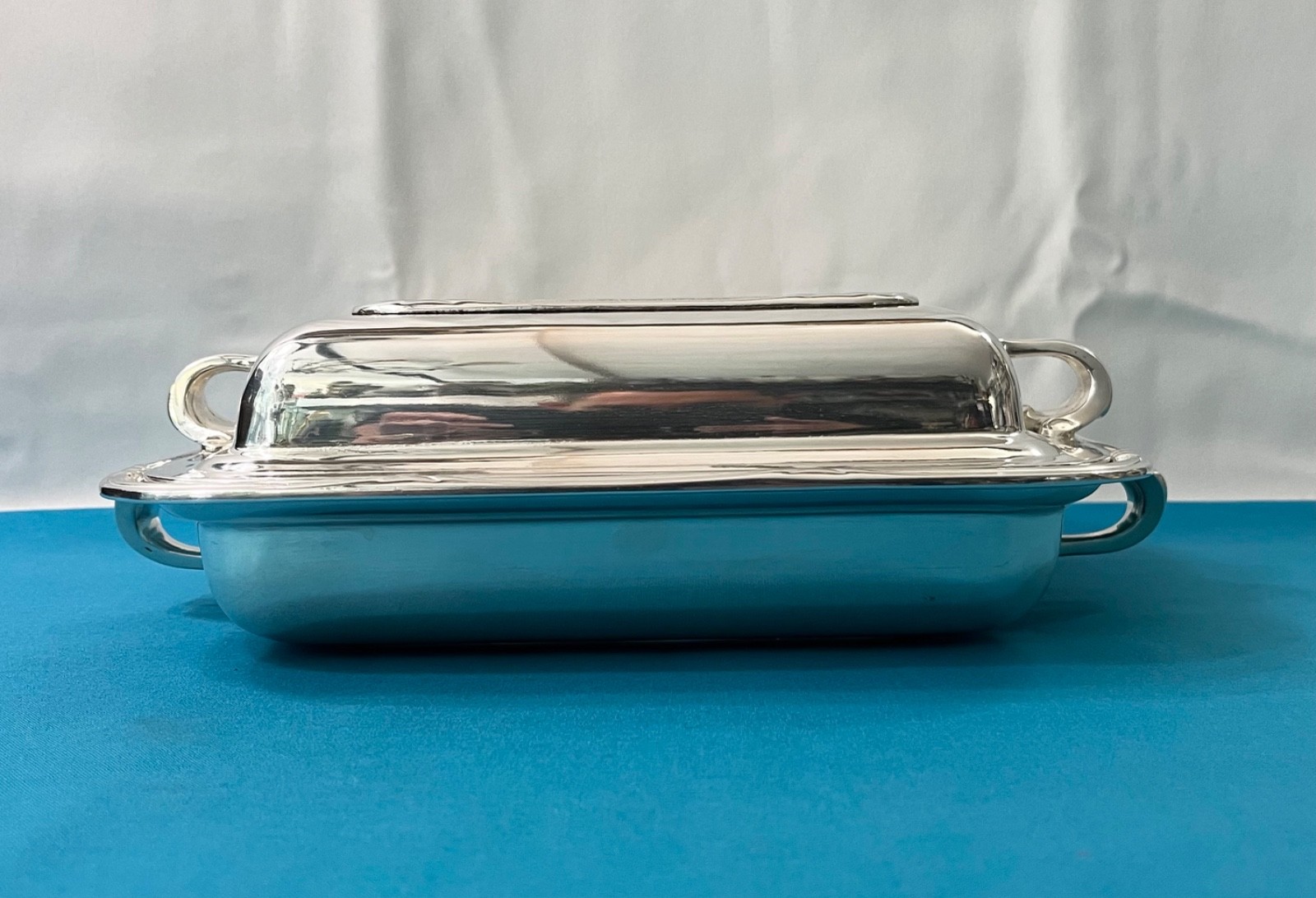 RARE ERCUIS Rectangular Vegetable Model BEAUTIFUL Silver Metal Serving Flat