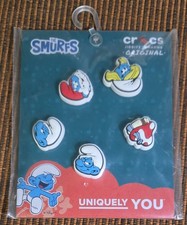 Uniquely You Crocs Jibbitz Charms The Smurfs 5 Pack Authentic Brand NEW