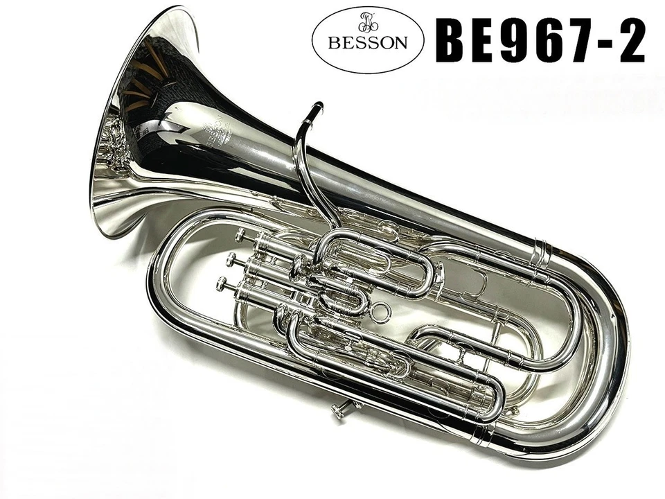Besson Sovereign BE-967-2 placcato argento eufonio usato con custodia rigida - Immagine 3 di 4