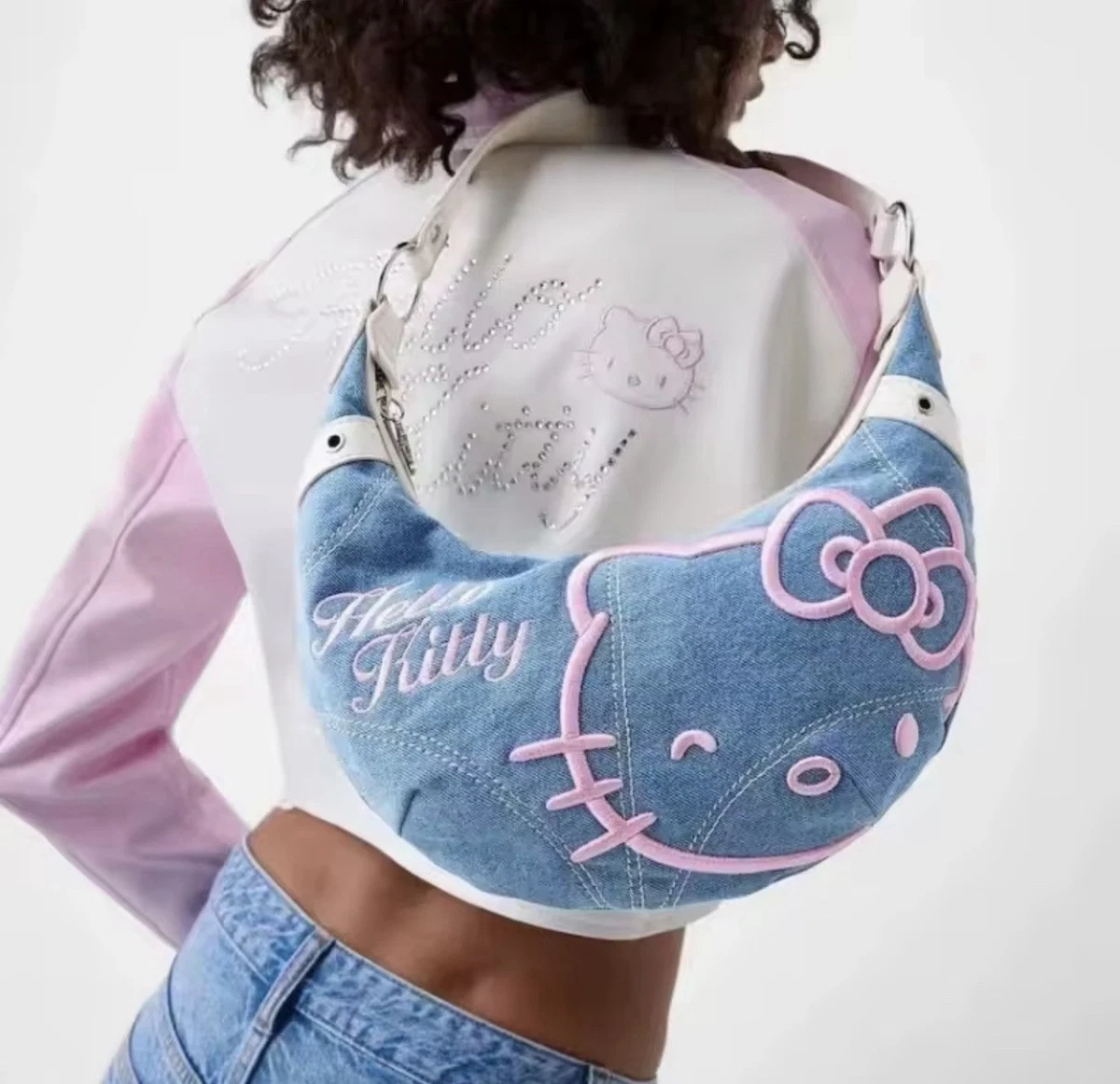 レア！HELLO KITTY デニム風ハンドバッグアメリカンデザイン Hello Kitty Denim Exterior Bags & Handbags for Women for sale | eBay