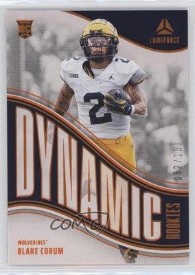 2024 Panini Luminance Dynamic Rookies Orange 52/100 Blake Corum #DR-BCM RC 0ud4