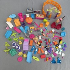 Polly Pocket Job Lot 120 Pieces Clothes Playset Furniture Horses Accessories