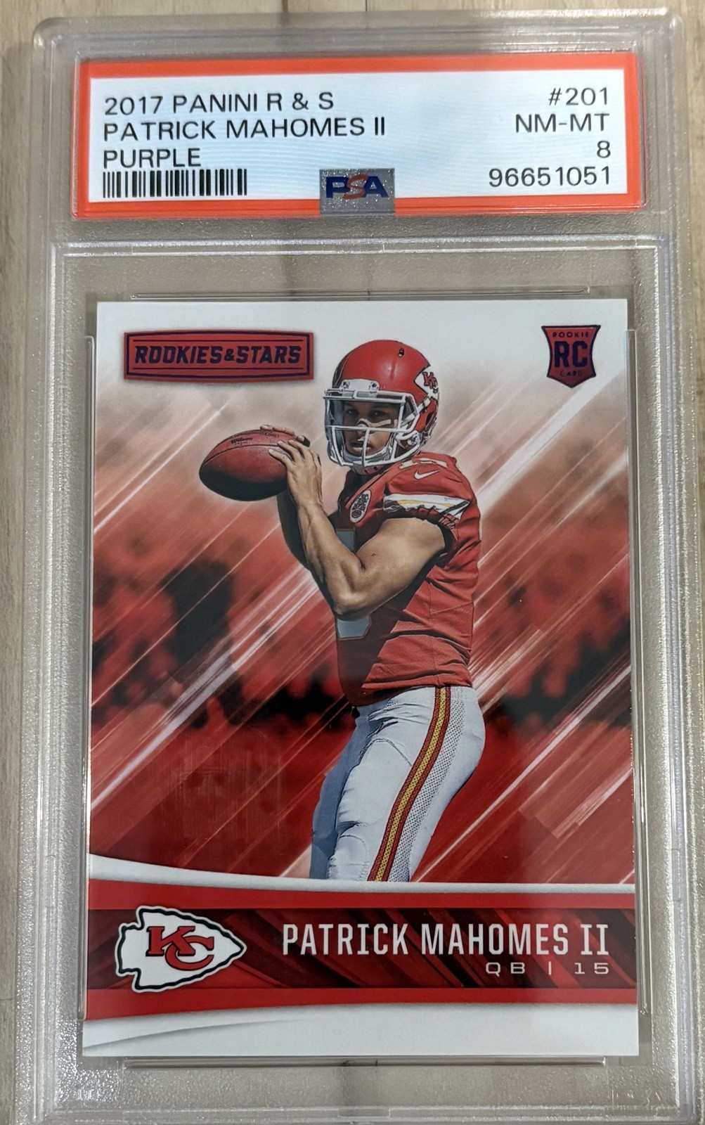 2017 Panini Rookies & Stars - Rookies Patrick Mahomes II #201 Purple (RC)