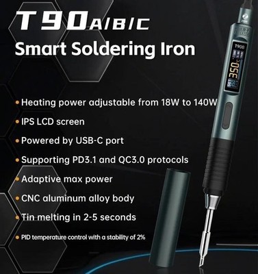 T90A/B/C Portable Intelligent Soldering Iron Set with IPS LCD Screen gk45