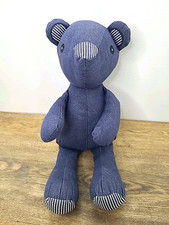 OSHKOSH BEAR 18 , STUFFED TOY, BLUE/ WHITE STRIPED, Named HICKORY