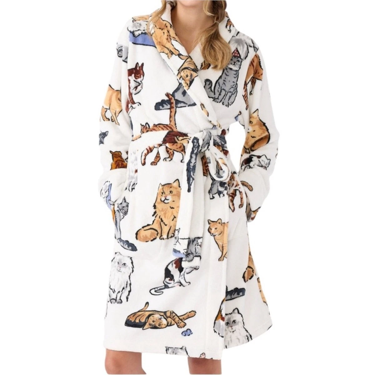 chinese dress ladies 5665 Womens Cute Cat Pajamas Plush Robe Long Hooded Bathrobes Flannel  Fleece Open Front Bathrobe Winter Animal Nightgown at Amazon Women's  Clothing store