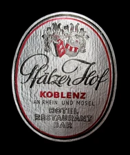 Vintage Original Hotel Harzer Hof Koblenz Foil Luggage Label Germany OG