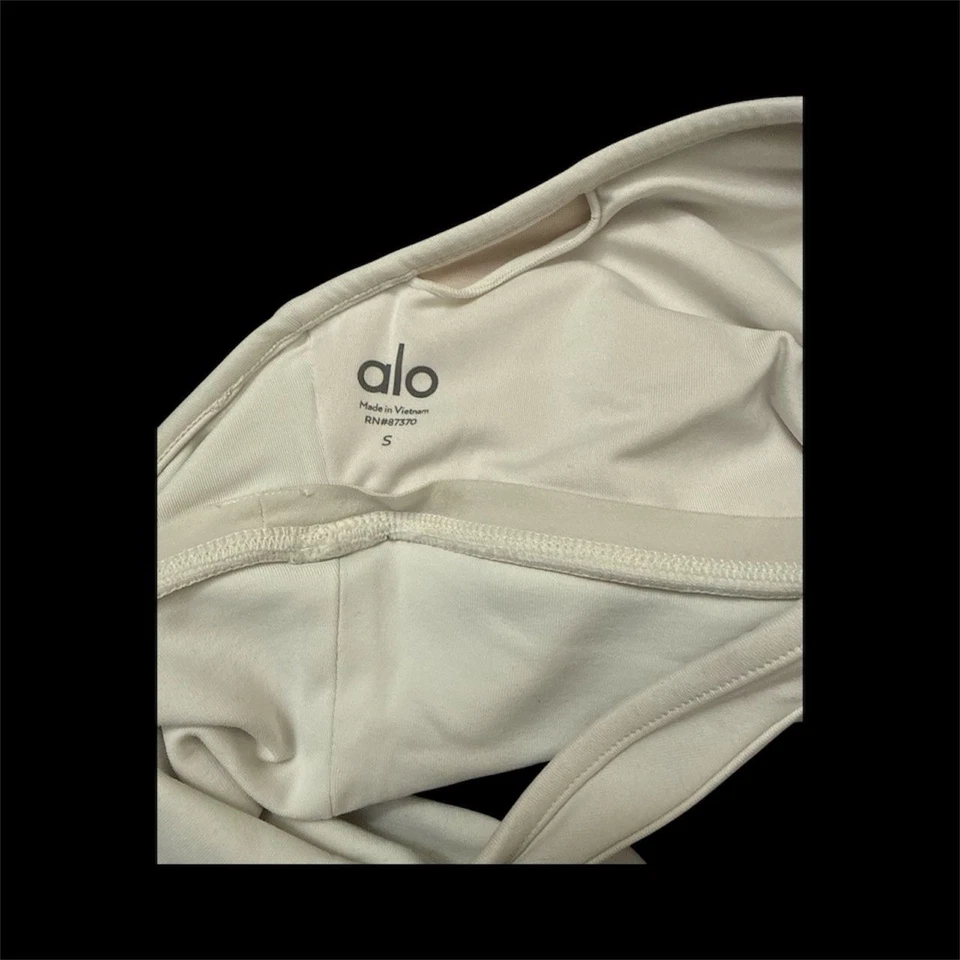 Alo Yoga Wild Thing Sports Bra Womens Small White Ruched Racerback Gym Workout - Image 3 of 3