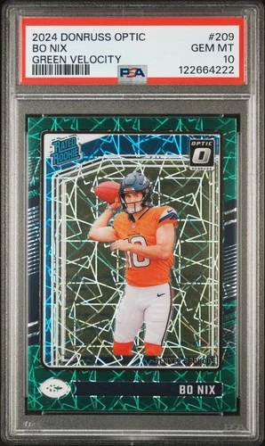 2024 PANINI DONRUSS OPTIC GREEN VELOCITY #209 BO NIX PSA 10